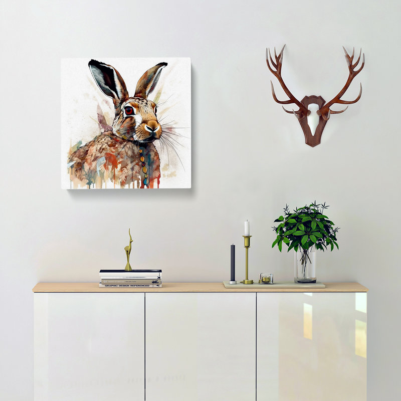 Hare Graphic - Wrapped Canvas