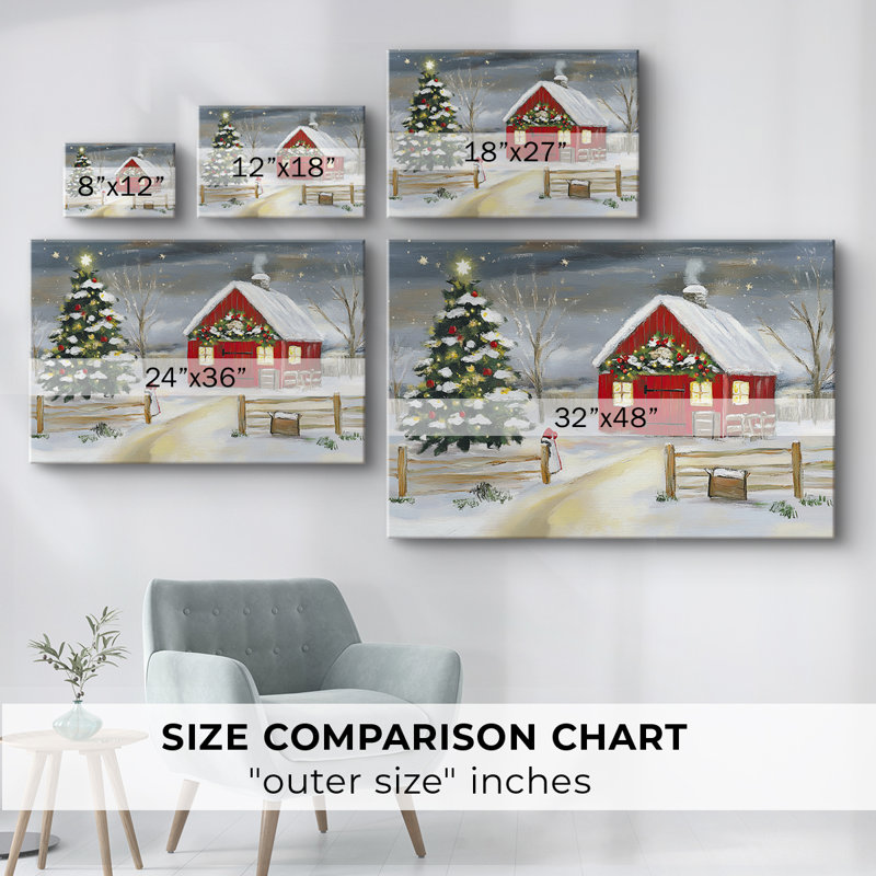 Art de vacances de Noël III - toile tendue avec châssis - LVI, H 12 po x l 18 po