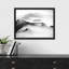 «Black and White Misty Foggy Mountain Range Landscape» sur papier-98266350-98266351