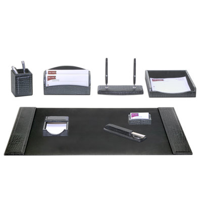 Leather Desk Organizer Set