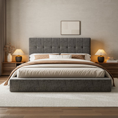 Queen Tufted Headboard Platform Bed