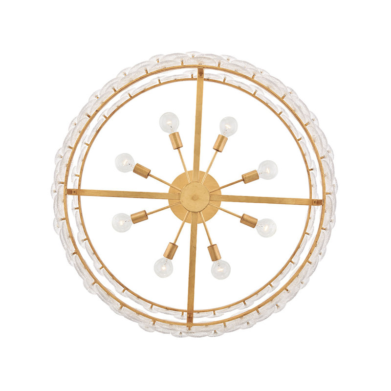 Rene 8 - Light Steel Dimmable Drum Chandelier