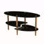 Table basse noire ovale en verre
