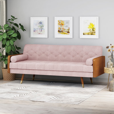 Blush Mid-Century Modern Fabric With - 73.29"W X 30.5"D 32.69"H, Relax In Comfort Completing Your Living Room