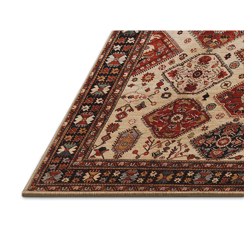 Tapis oriental rouge / beige, Rectangle 7 pi x 9 pi