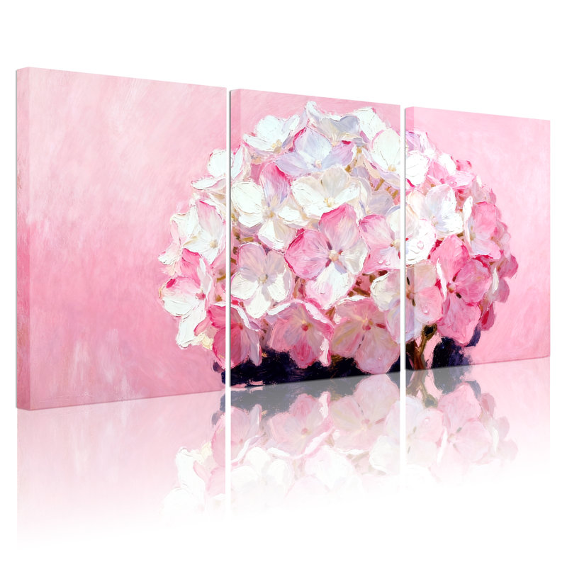 Hydrangea, ensemble de 3 impressions murales sur toile, H 18 po x l 36 po