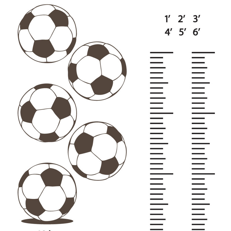 Décalcomanie murale graphique de croissance foot, Brun