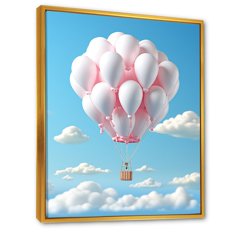 Skyhigh Balloon Whimsy, Cadre flottant doré, H 32 po x l 24 po x P 1 po