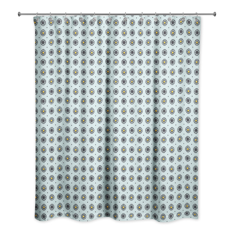 Rideau de douche simple Hance, Bleu