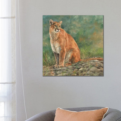 Cougar Sitting 1 Piece Wrapped Canvas Wall Art