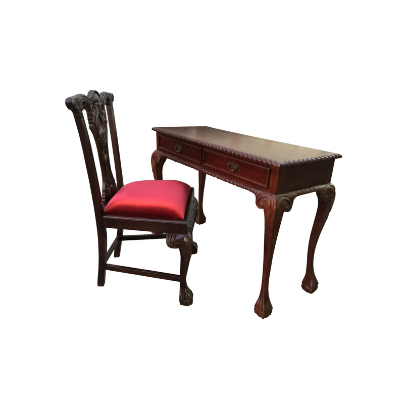 England Solid Wood Writing Desk, Beige Stripe