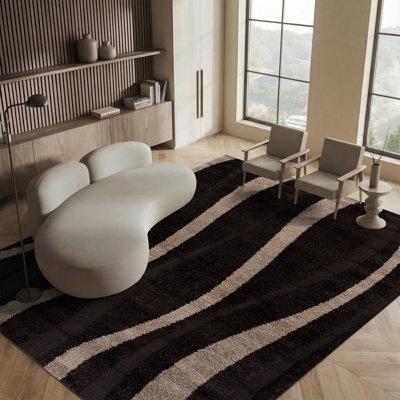 Angle Shag Performance Abstract Rug