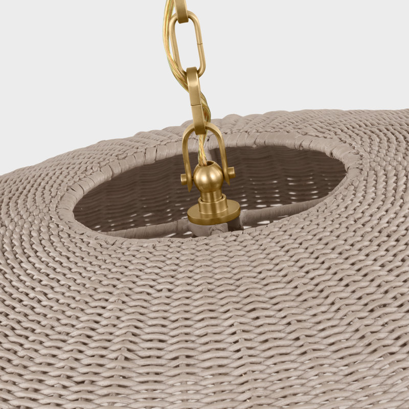 Kokomo Pendant by Chapman & Myers, Antique-Burnished Brass, Ash, 12.75" H x 32" W x 32" D