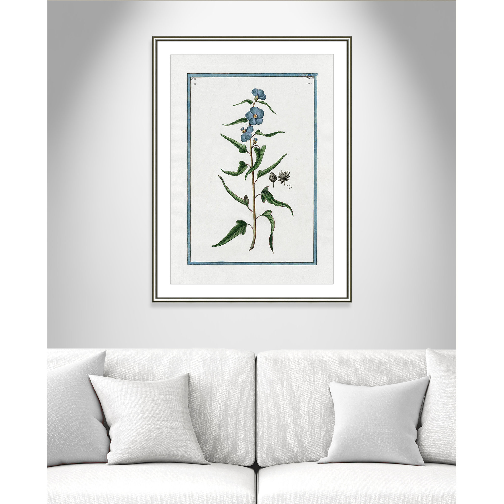 Shabby Elegance Botanical I - Framed Art Full Bleed, Silver Framed, 26.75" W x 36.75" H