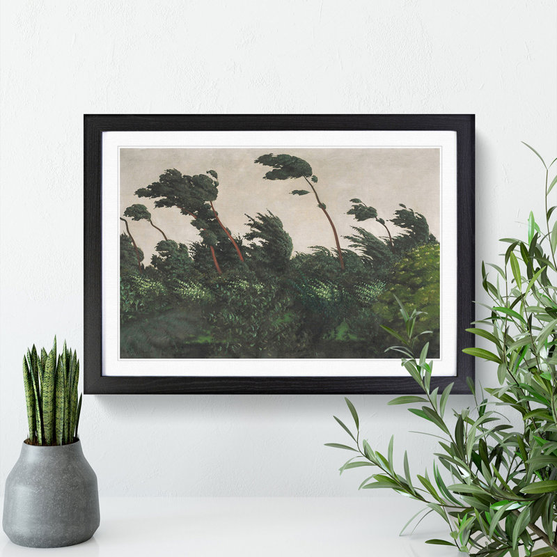 The Wind by Felix Vallotton - Picture Frame Graphic Art, 36cm H x 48cm W x 2cm D, Black