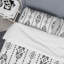 Ikat Ogee blanc et gris - ensemble de housse de couette abstrait - microfibre de polyester-2118719158