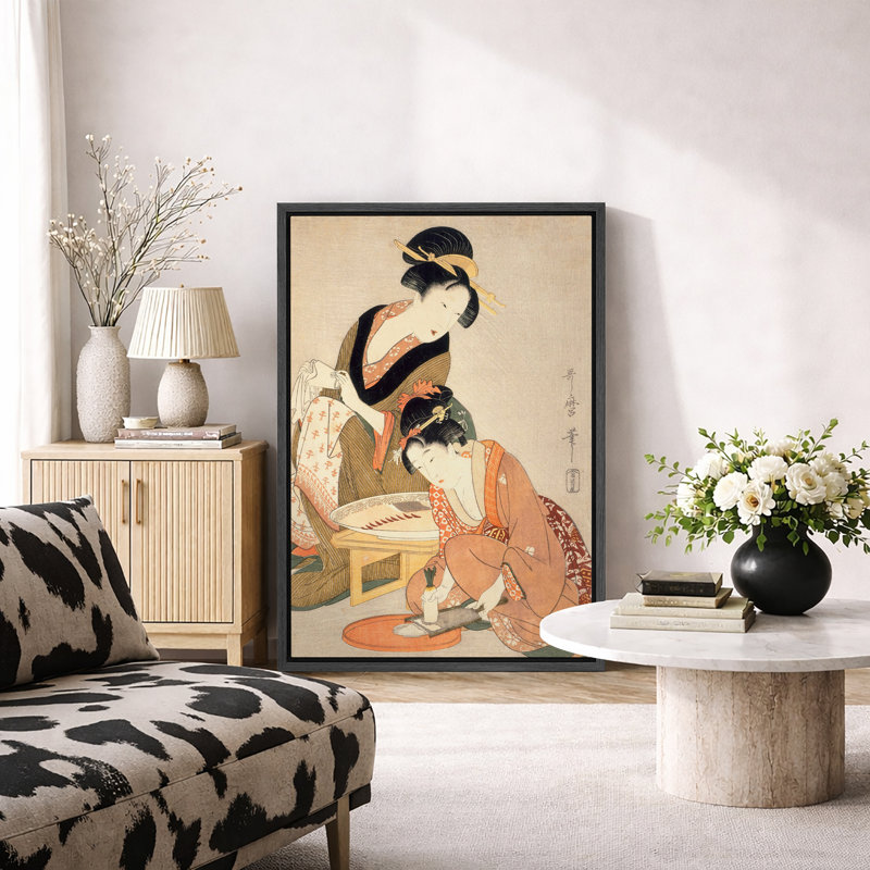 Geisha, préparation de thé, œuvre d'art Ukiyo-e, élégantes photos de personnages japonais, impression sur toile encadrée