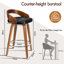 Swivel Upholstered Counter Stool with Metal Frame