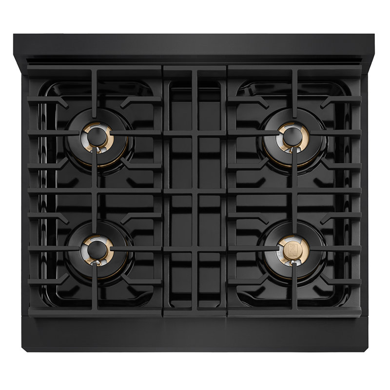ZLINE 30 in. Paramount Gas Rangetop with 4 Burner DuoPro Cooktop in Black Stainless Steel, Champagne Bronze