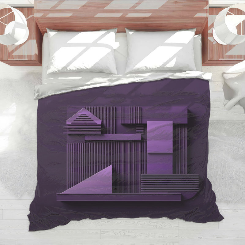 Purple Geometric Shapes Comforter, Twin