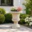 Pot à fleurs rétro en forme de pierre avec piédestal et urne en résine pour patio