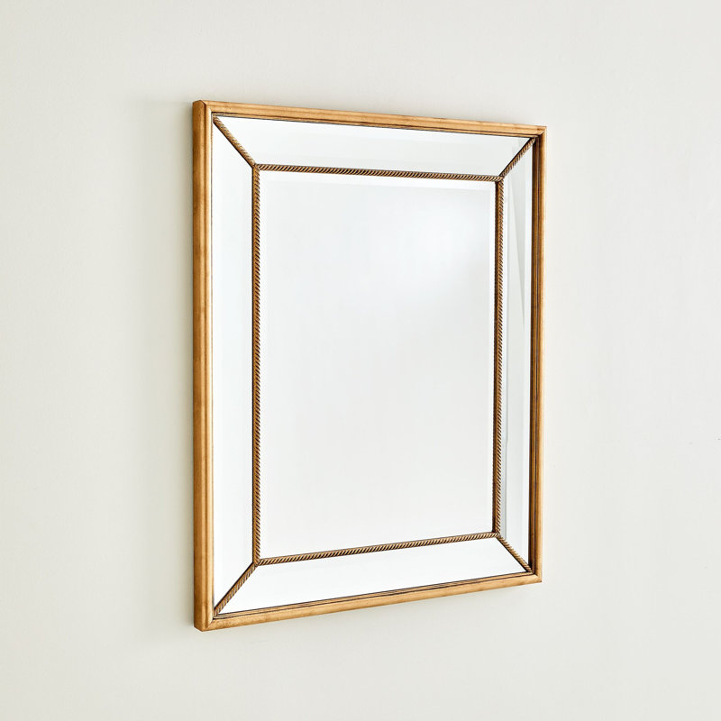 Gilded Roped Rectangle Beveled Mirror