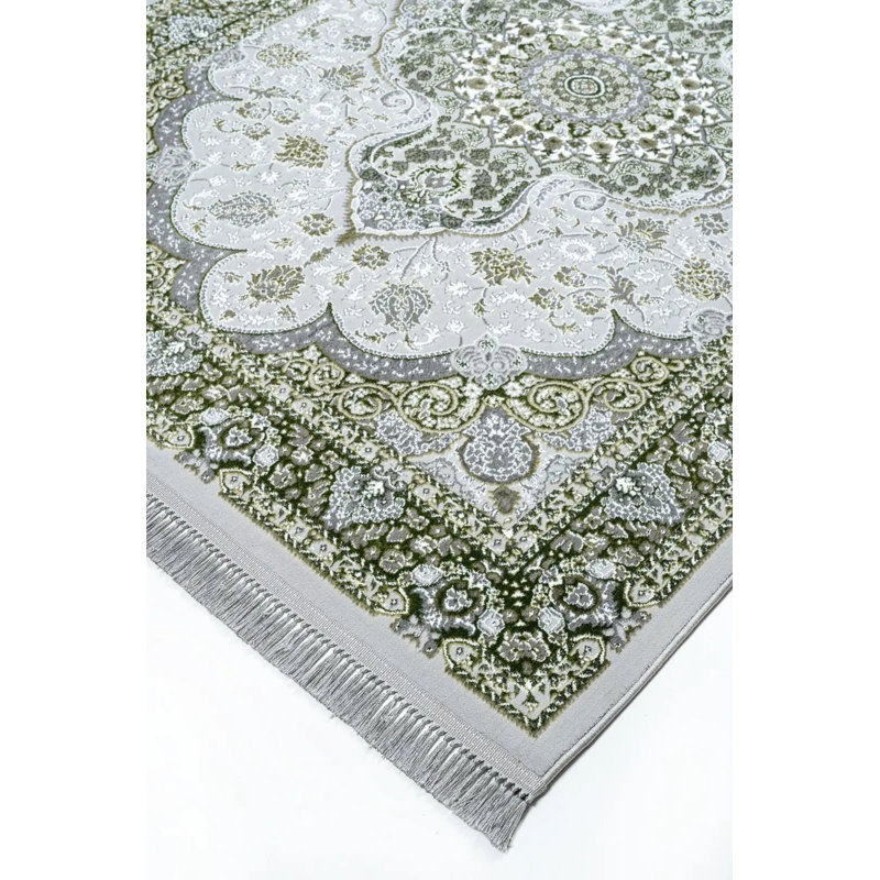 Rectangle Oriental Area Rug, Green, Rectangle 280 x 380 cm