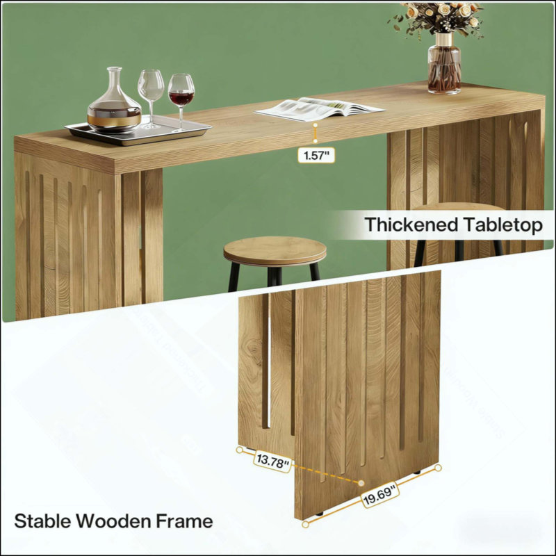 Elegant Wood Kitchen Table,Coffee Table,Rectangular Dining Table