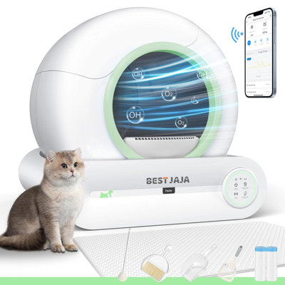 68L+9L Extra Large Self-Cleaning Cat Litter Box 2025 New Upgraded Dual Odor-Control Tech/ 5 Cleaning Tools/4 Clean Modes/ App Control /Odor-Free /Safe Secure/ Weight Monitor