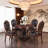 Traditional 48 Inch Round Dining Table With Carved Pedestal Base, Rubber Wood Construction