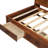 Twin Walnut Wooden Daybed With 3 Storage Drawers, Shelf, Sockets And For Tech - Comfortable Bedroom Decor Size Modern Relaxing Living Space