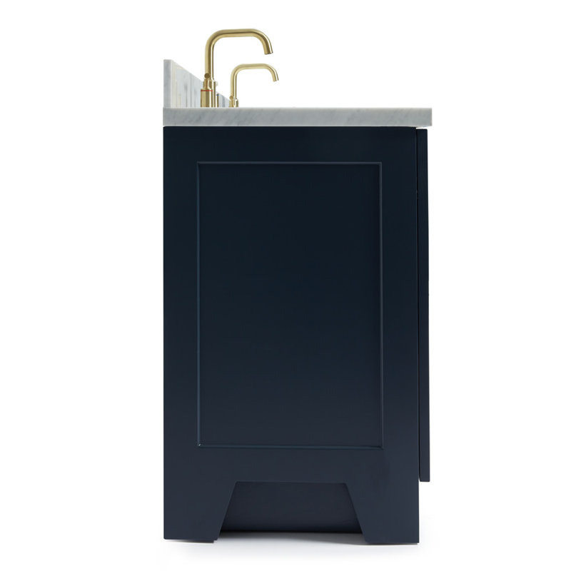 73 IN.  Single Bathroom Vanity, Oval, Midnight Blue, Carrara Marble