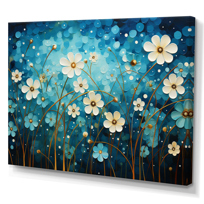 «Turquoise Tranquility», art mural abstrait, H 12 po x l 20 po x P 1 po, Toile tendue