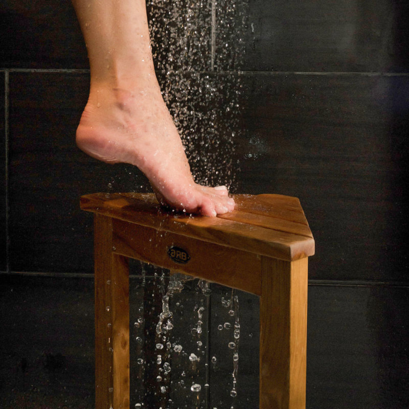 Banc de douche en teck de 14,5 po de largeur