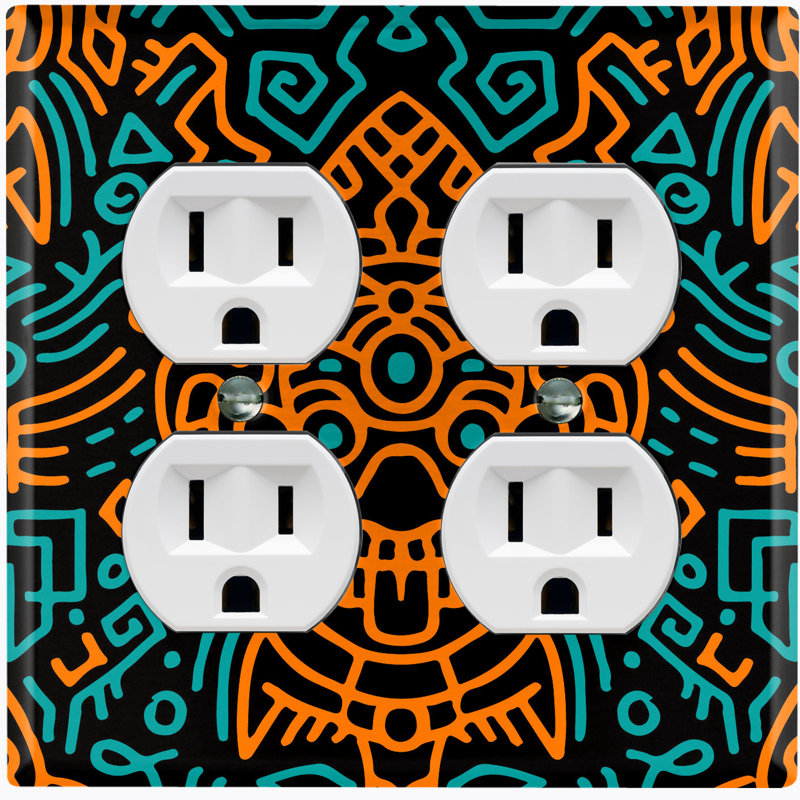 Patterned 2 - Gang Toggle Light Switch Standard Wall Plate