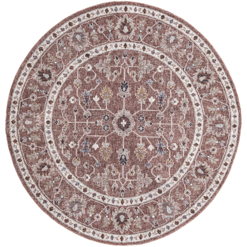 Erica Floral Indoor Rug, Round 3'3"
