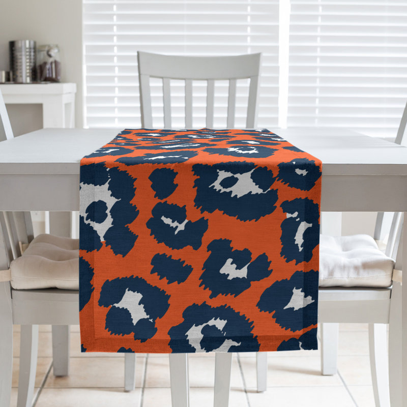 Animal Print Table Runner, 72" x 16", Orange