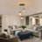 3 Light Hammered Glass Pendant Light Height Adjustable Hanging Light