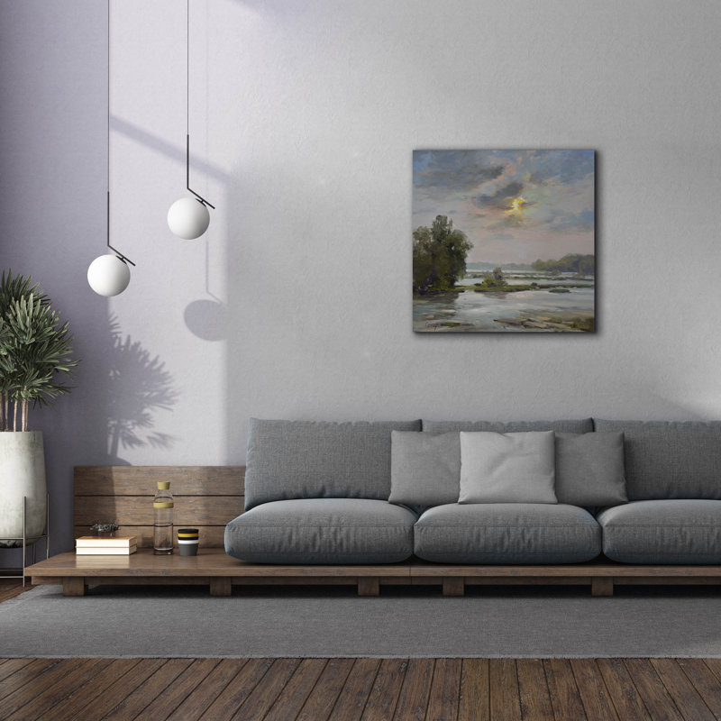  «James River From Belle Isle 2» par Chuck Larivey, art mural sur toile, 37 po x 37 po, H 37 po x l 37 po