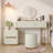 Edorta Vanity Desk with Mirror and Lights, Modern Makeup Vanity Table Set with 4 Storage Drawers and Vanity Stool