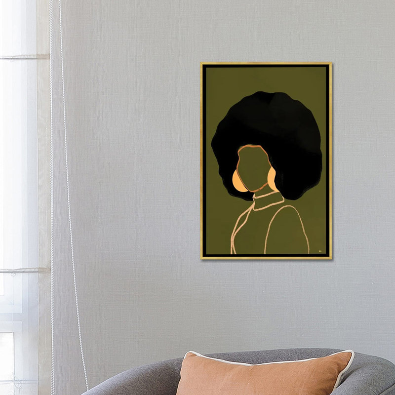 «Diana» par Bria Nicole - impression d'art graphique, H 26 po x l 18 po x 1,5 po, Toile encadrée d'or, Pas de tapis