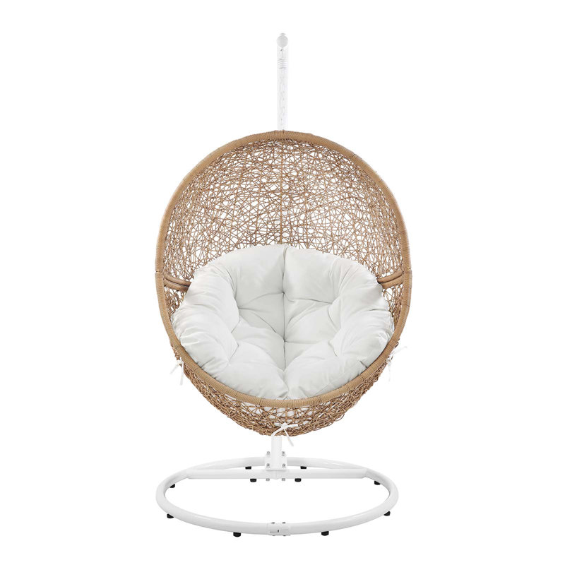 Balancelle d'extérieur Encase, Mélange de polyester beige, Blanc