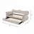 Twin Daybed with Trundle | Modern Upholstered for Small Spaces | Velvet | Beige-1876209595