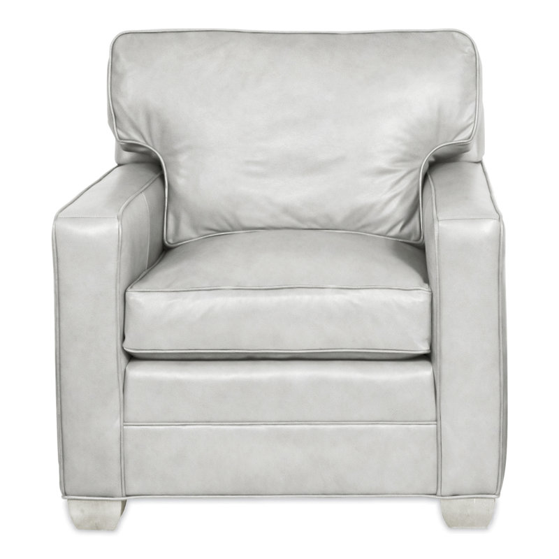 Chaise Hillcrest 37 ", Cuir véritable gris tourterelle Saloon, Wrenn