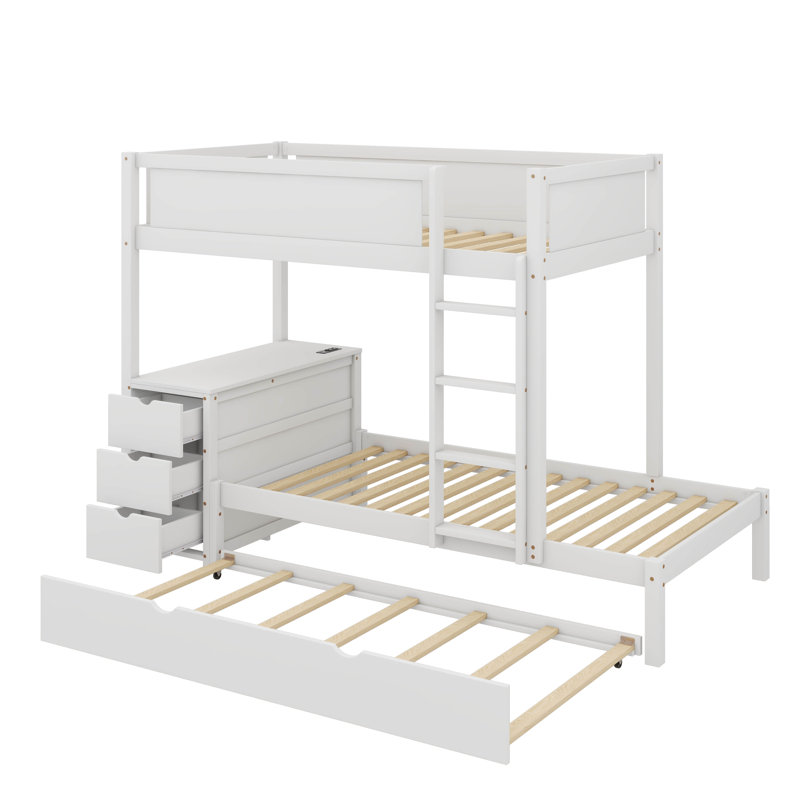 Lit superposé Jamia Kids, Simple sur simple, Blanc