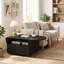 Table basse ovale pliante de 120 cm avec tiroir, tablette de rangement ouverte et roulettes verrouillables-135439042