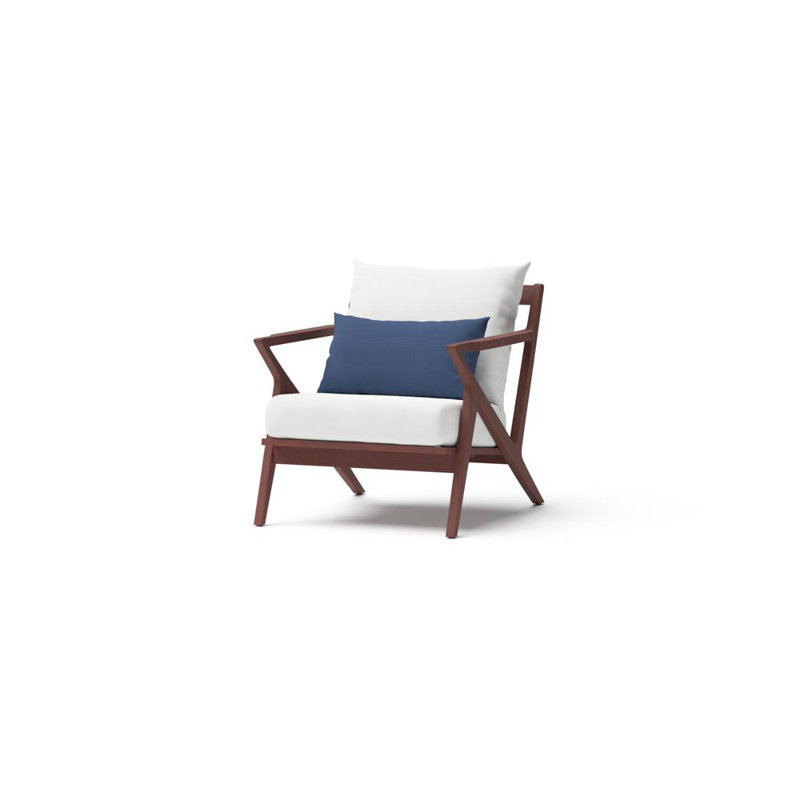Minhaj Eucalyptus Outdoor Lounge Chair, Canvas Regatta Sunbrella® Canvas