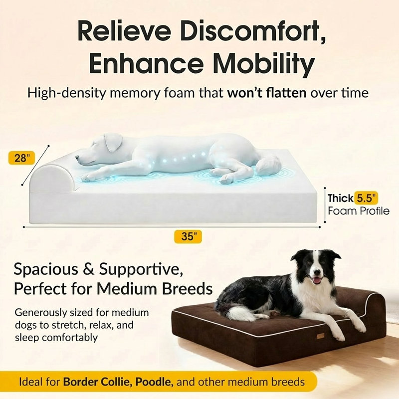 Juri Orthopedic Suede Pet Bed, Brown