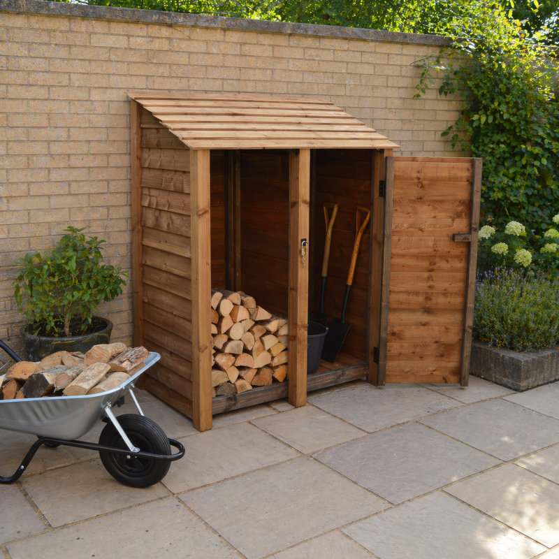 5 Ft. x 3 Ft. Log & Tool Store - Double Bay Multi Storage, Rustic Brown
