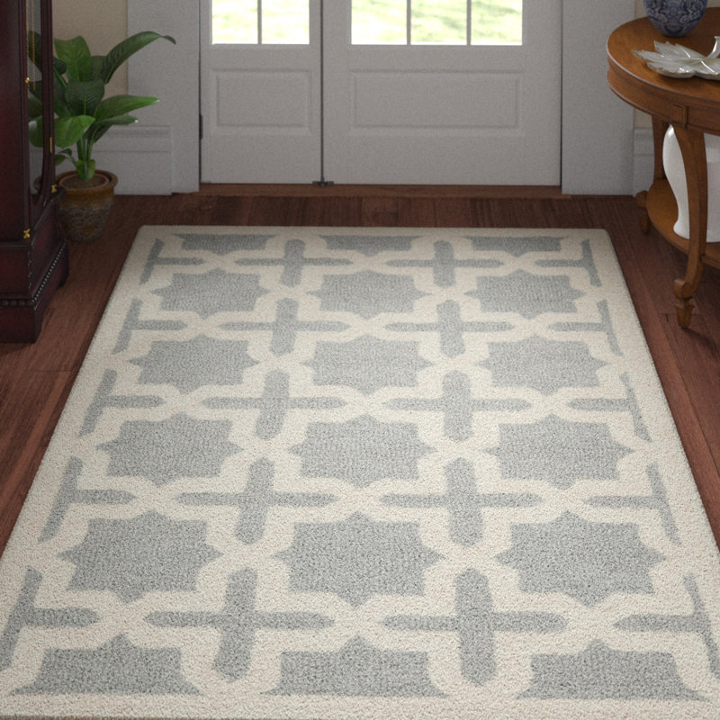 Igna Hand Tufted Wool Geometric Rug, Rectangle 2' x 3'